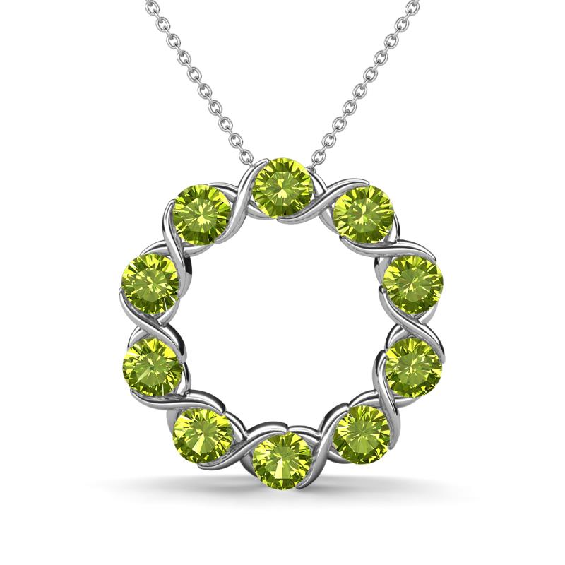 Betty 2.31 ctw Round Peridot Open Circle Pendant 