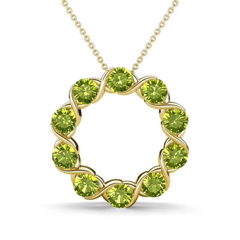 Betty 2.31 ctw Round Peridot Open Circle Pendant 