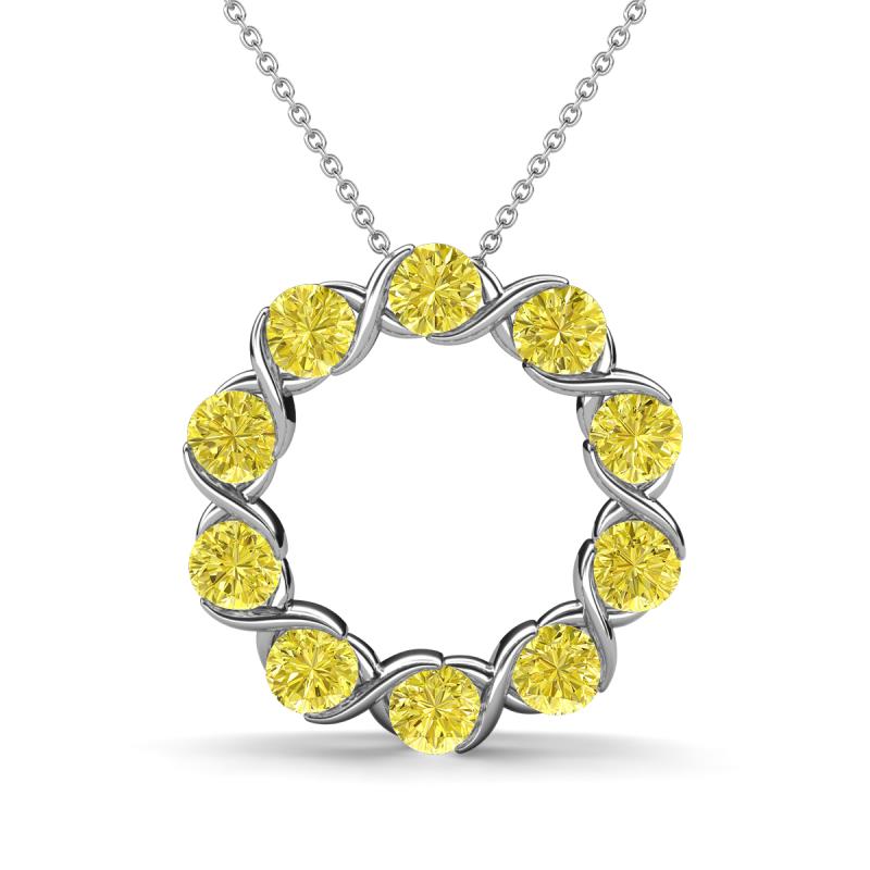 Betty 2.00 ctw Round Yellow Diamond Open Circle Pendant 