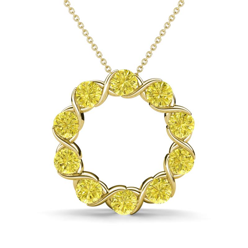 Betty 2.00 ctw Round Yellow Diamond Open Circle Pendant 