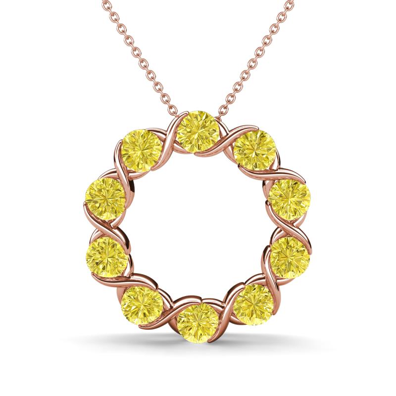 Betty 2.00 ctw Round Yellow Diamond Open Circle Pendant 