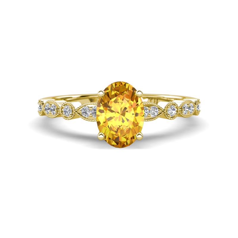 Renea 0.84 ctw Citrine Oval cut (7x5 mm) With accented Diamonds Engagement Ring  