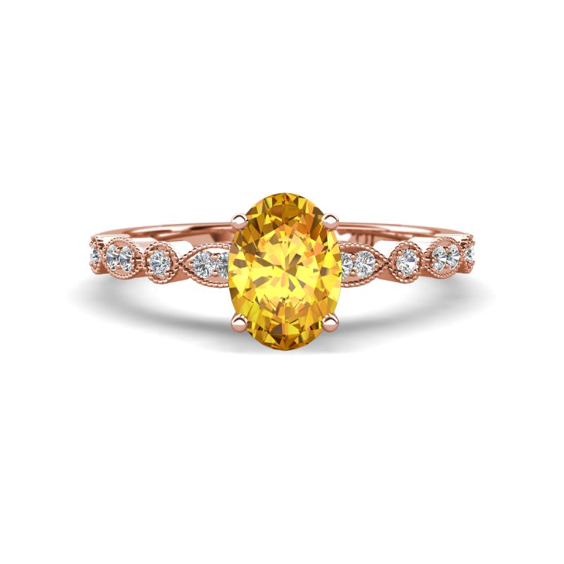 Renea 0.84 ctw Citrine Oval cut (7x5 mm) With accented Diamonds Engagement Ring  
