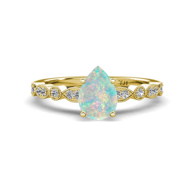 Renea 0.57 ctw Opal Pear Shape (8x5 mm) With accented Diamonds Engagement Ring 