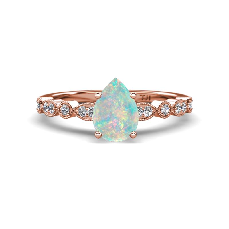 Renea 0.57 ctw Opal Pear Shape (8x5 mm) With accented Diamonds Engagement Ring 