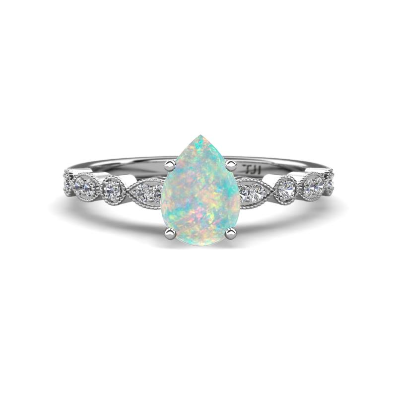 Renea 0.57 ctw Opal Pear Shape (8x5 mm) With accented Diamonds Engagement Ring 
