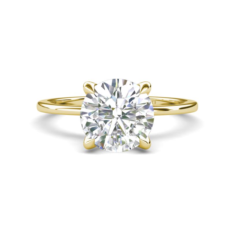 Morgan 1.25 ctw Center Moissanite with Prong Studded Natural Diamond Solitaire Plus Engagement Ring 