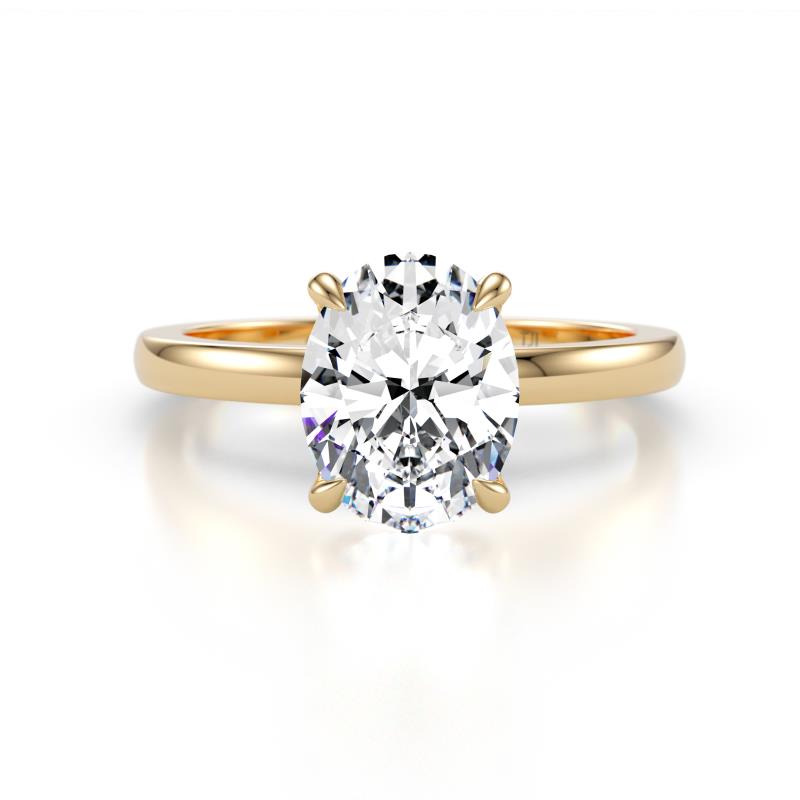 Abena 2.06 ctw IGI Certified Lab Grown Diamond Oval Shape (9x7 mm) with Prong Studded Natural Diamond Solitaire Plus Engagement Ring 