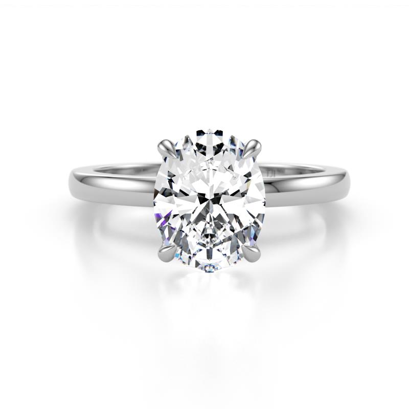 Abena 2.06 ctw IGI Certified Lab Grown Diamond Oval Shape (9x7 mm) with Prong Studded Natural Diamond Solitaire Plus Engagement Ring 