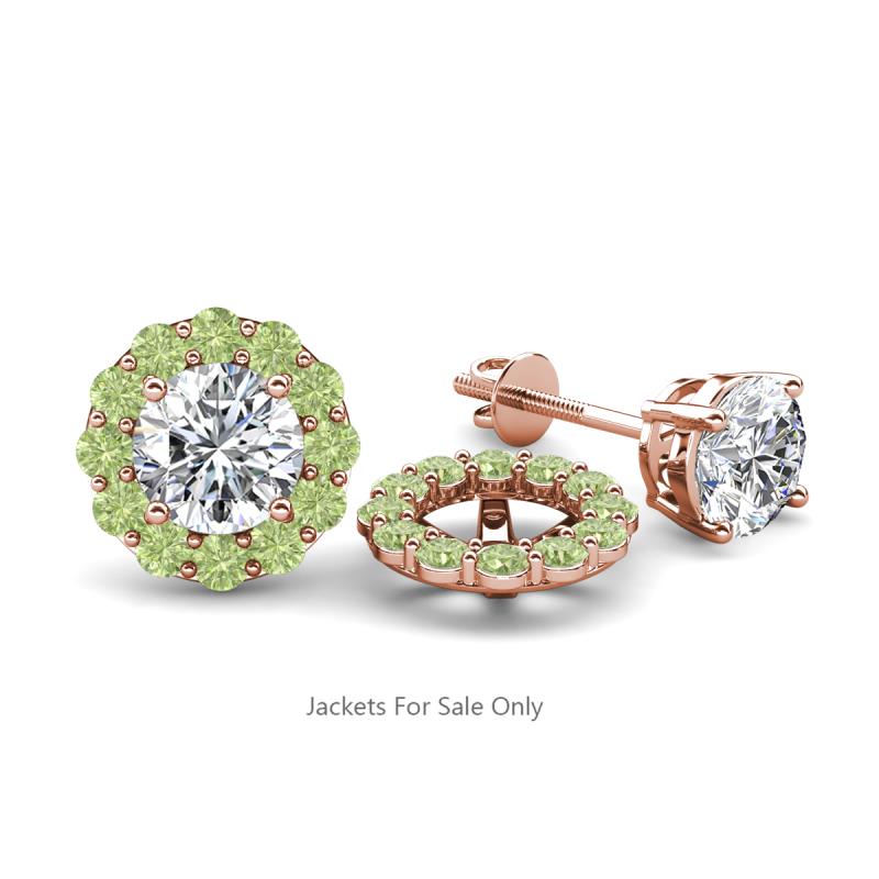 Serena 0.88 ctw (2.00 mm) Round Peridot Jackets Earrings 