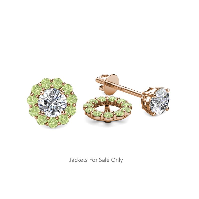 Serena 0.66 ctw (2.00 mm) Round Peridot Jackets Earrings 