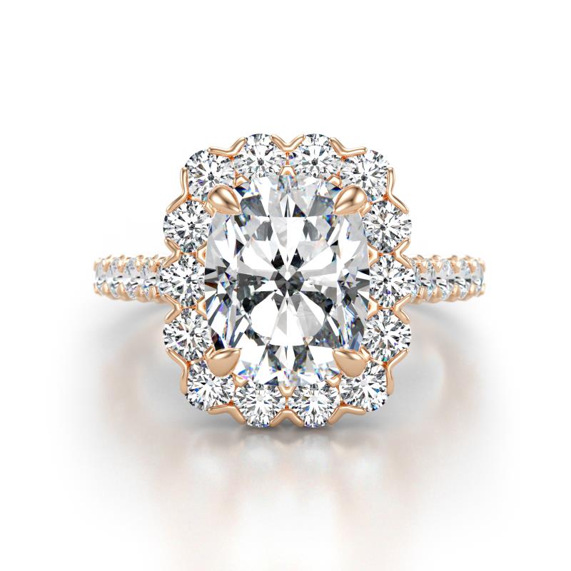 Jazmine 4.14 ctw IGI Certified Lab Grown Diamond Antique Cushion Shape (9x7 mm) accented Lab Grown Diamond  Engagement Ring 