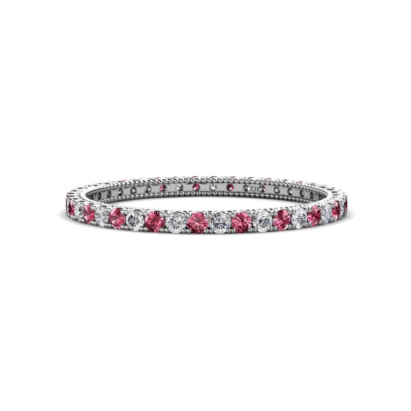 Ellen 1.70 mm Pink Tourmaline and Lab Grown Diamond Eternity Band 