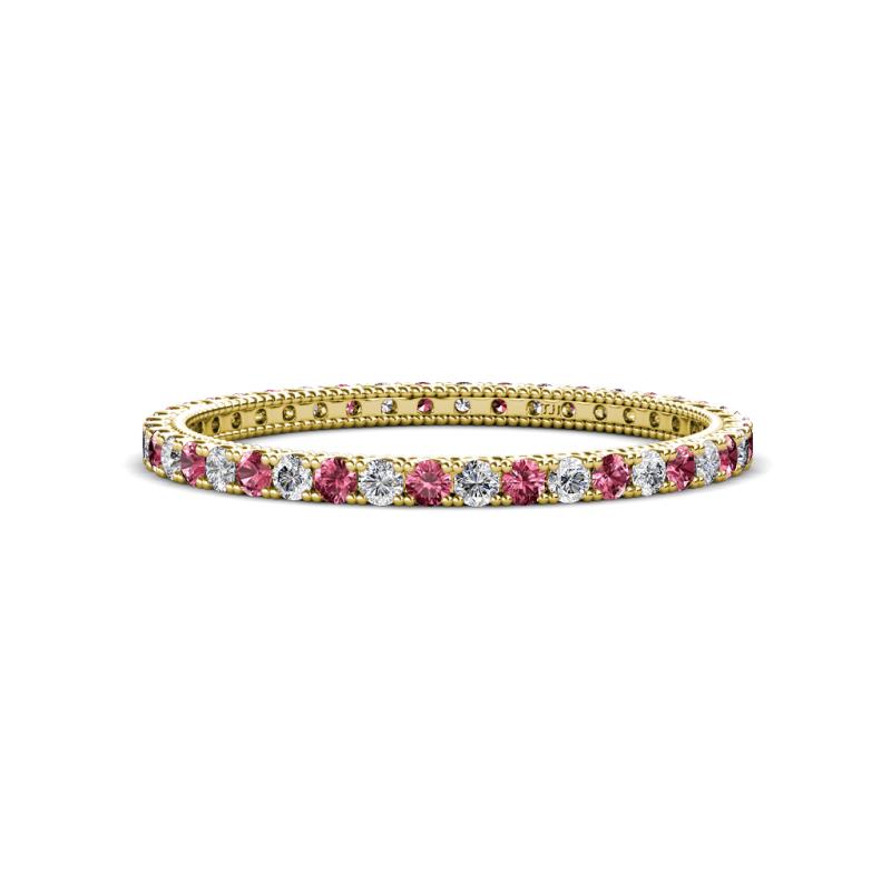 Ellen 1.70 mm Pink Tourmaline and Lab Grown Diamond Eternity Band 