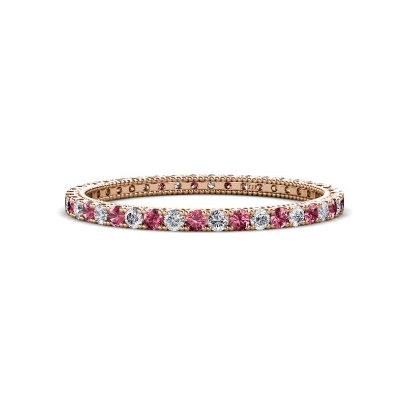 Ellen 1.70 mm Pink Tourmaline and Lab Grown Diamond Eternity Band 