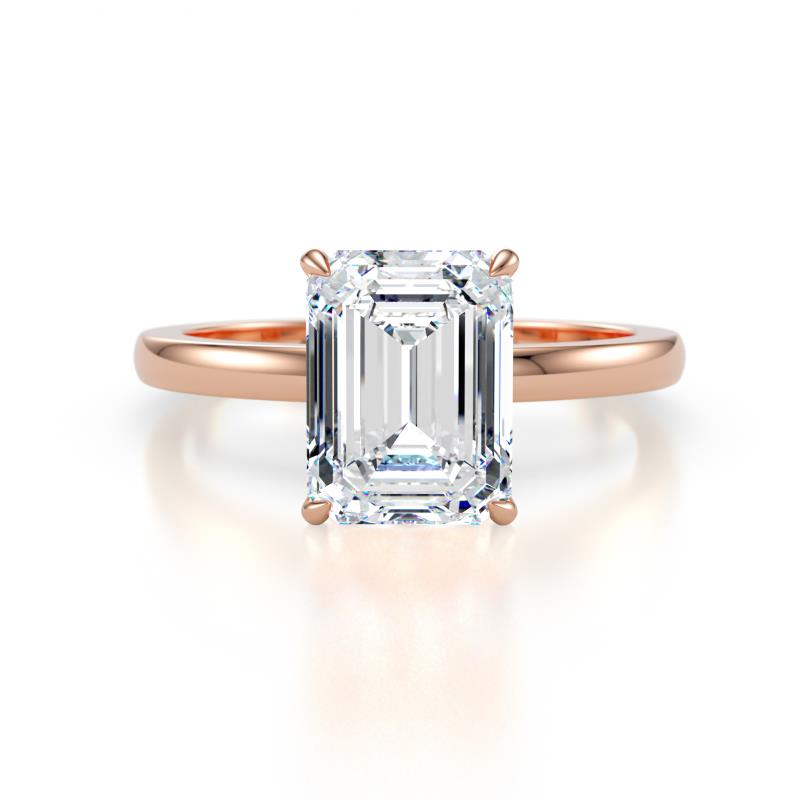 Abena 2.56 ctw IGI Certified Lab Grown Diamond Emerald Shape (9x7 mm) with Prong Studded Natural Diamond Solitaire Plus Engagement Ring 