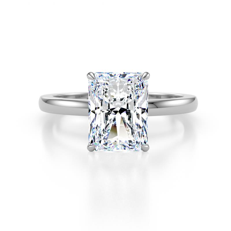 Abena 2.56 ctw IGI Certified Lab Grown Diamond Radiant Shape (9x7 mm) with Prong Studded Natural Diamond Solitaire Plus Engagement Ring 