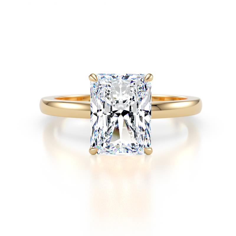 Abena 2.56 ctw IGI Certified Lab Grown Diamond Radiant Shape (9x7 mm) with Prong Studded Natural Diamond Solitaire Plus Engagement Ring 