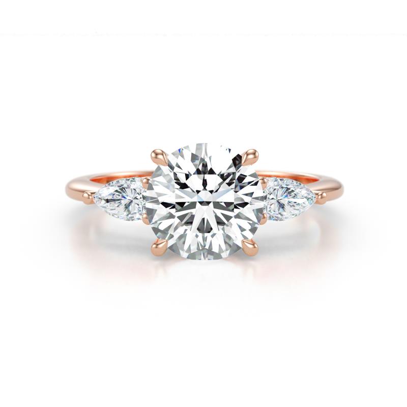 Leah 2.44 ctw IGI Certified Lab Grown Diamond (8.00 mm) Hidden Halo accented Lab Grown Diamond Engagement Ring 