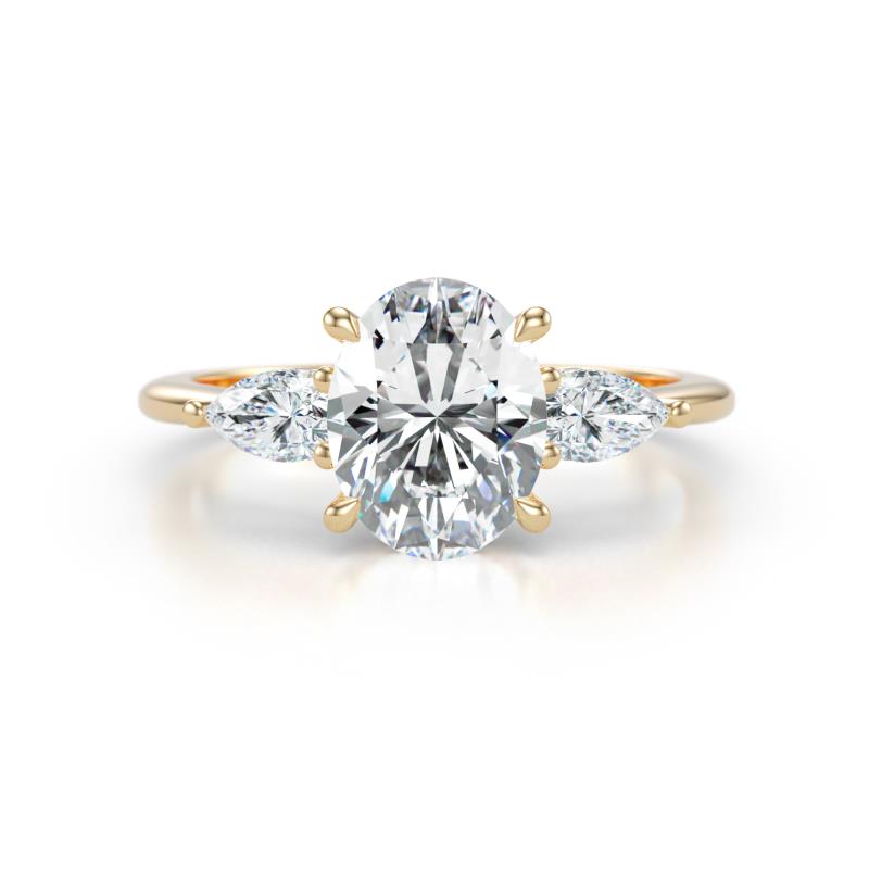 Leah 2.90 ctw IGI Certified Lab Grown Diamond Oval Shape (9x7 mm) Hidden Halo accented Lab Grown Diamond Engagement Ring 