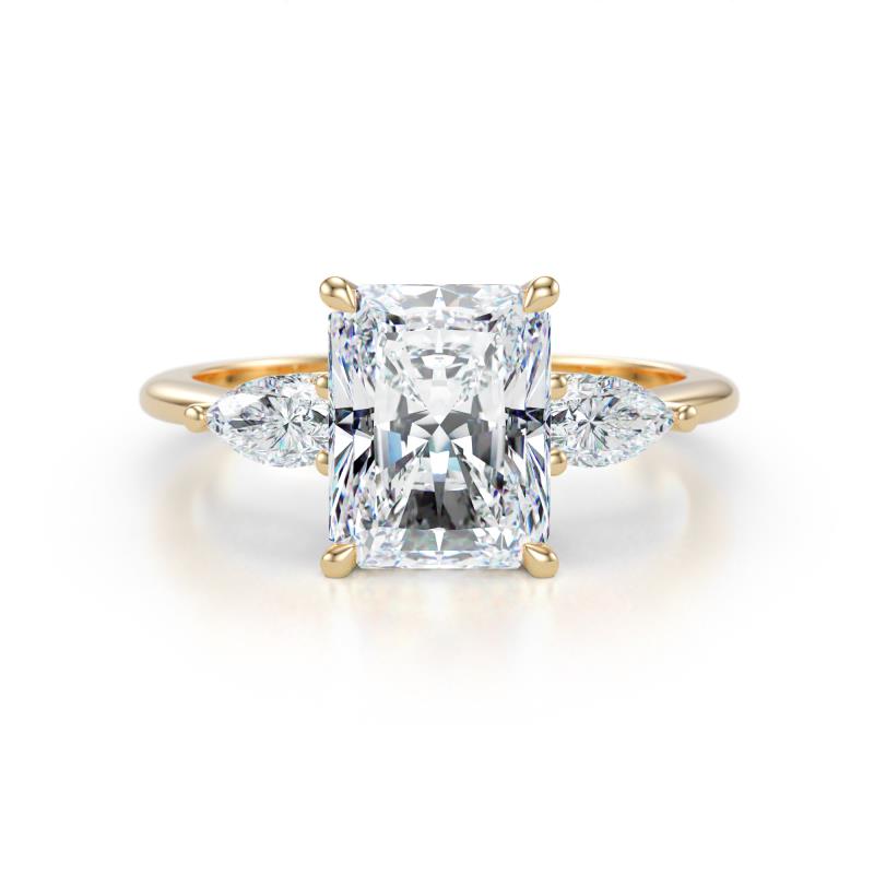 Leah 3.43 ctw IGI Certified Lab Grown Diamond Radiant Shape (9x7 mm) Hidden Halo accented Lab Grown Diamond Engagement Ring 