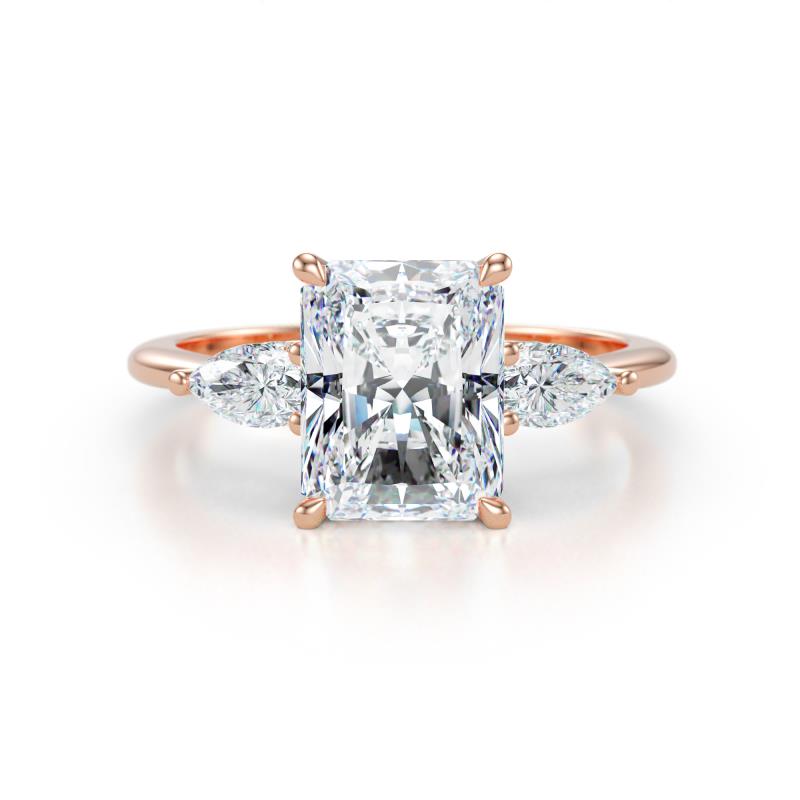 Leah 3.43 ctw IGI Certified Lab Grown Diamond Radiant Shape (9x7 mm) Hidden Halo accented Lab Grown Diamond Engagement Ring 