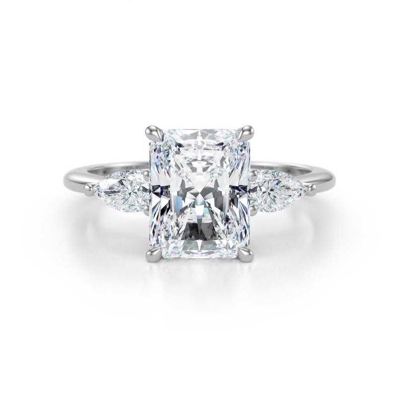 Leah 3.43 ctw IGI Certified Lab Grown Diamond Radiant Shape (9x7 mm) Hidden Halo accented Lab Grown Diamond Engagement Ring 