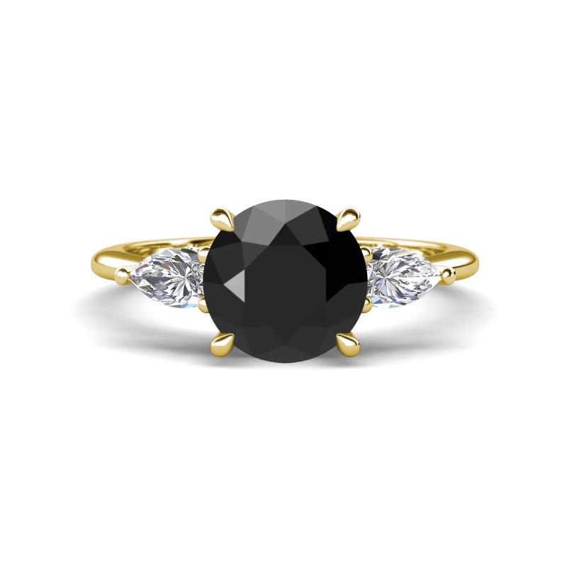Leah 3.47 ctw Black Diamond (8 mm) Hidden Halo accented Lab Grown Diamond Engagement Ring 