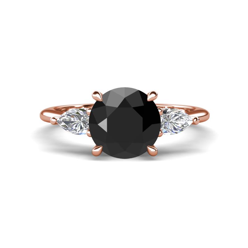 Leah 3.47 ctw Black Diamond (8 mm) Hidden Halo accented Lab Grown Diamond Engagement Ring 