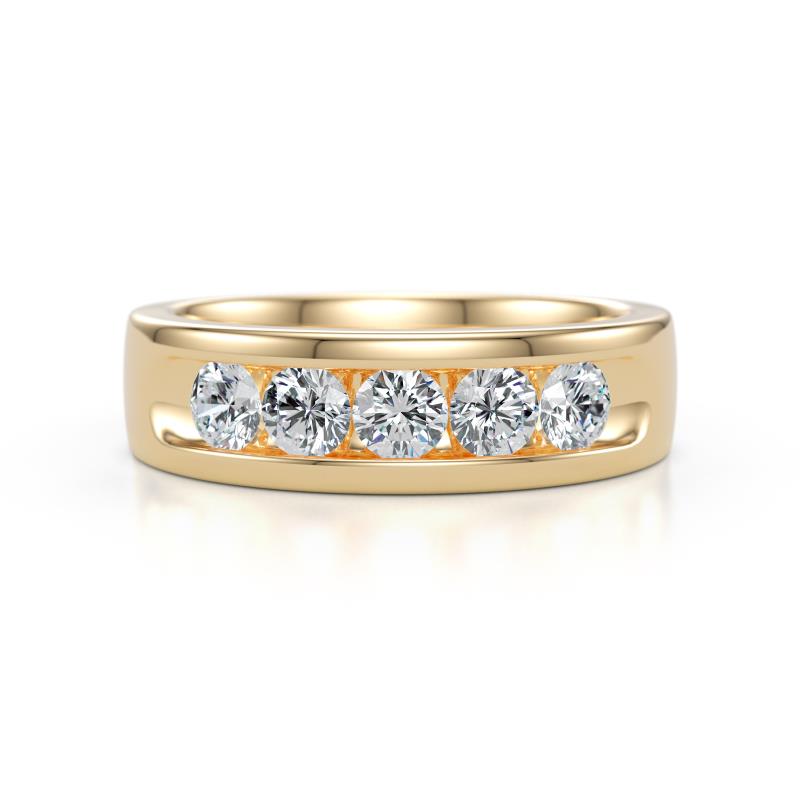 Irvin 0.75 ctw Lab Grown DIamonds 5 stone Comfort Fit Men Wedding Band (6 mm) 