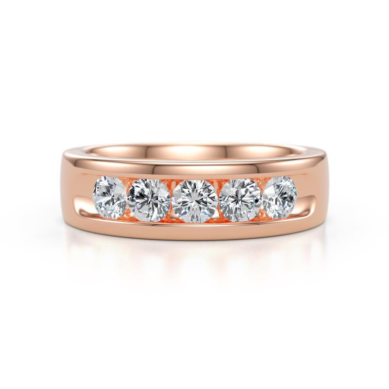 Irvin 0.75 ctw Lab Grown DIamonds 5 stone Comfort Fit Men Wedding Band (6 mm) 