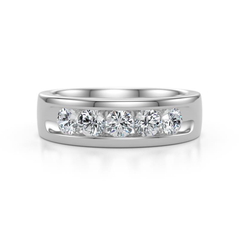 Irvin 0.75 ctw Lab Grown DIamonds 5 stone Comfort Fit Men Wedding Band (6 mm) 