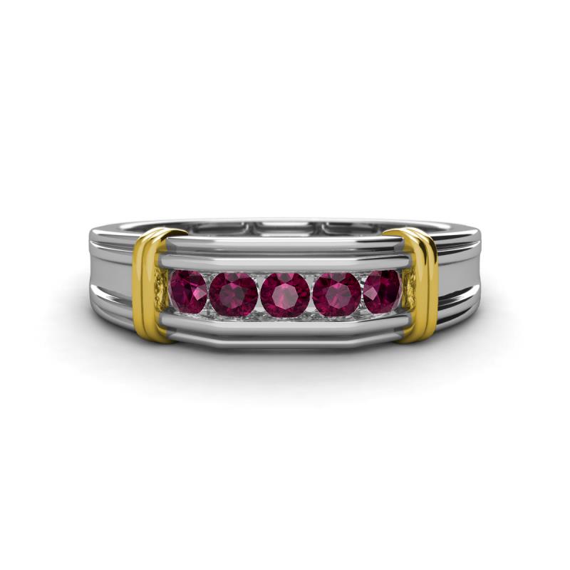 Kevin 0.58 ctw Rhodolite Garnet Men Wedding Band (7.80 mm) 