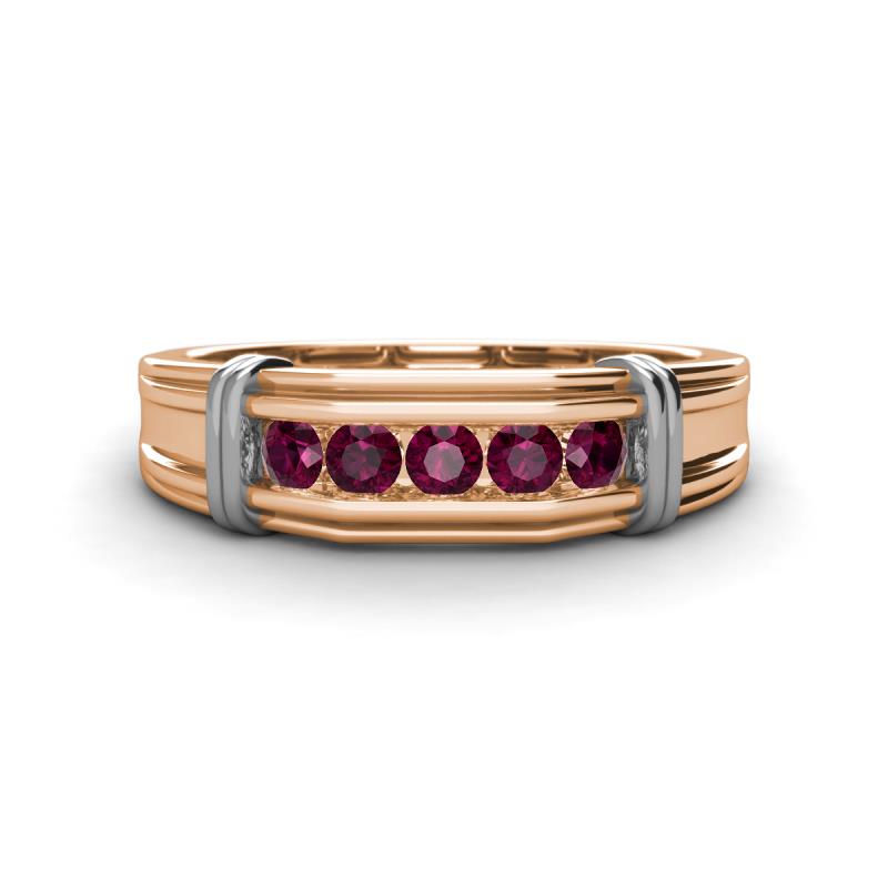 Kevin 0.58 ctw Rhodolite Garnet Men Wedding Band (7.80 mm) 