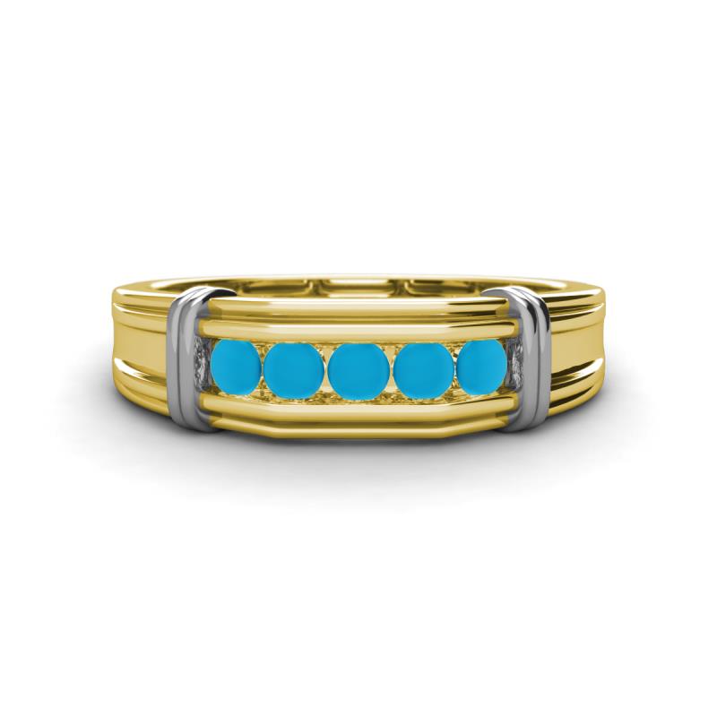 Kevin 0.35 ctw Turquoise Men Wedding Band (7.80 mm) 