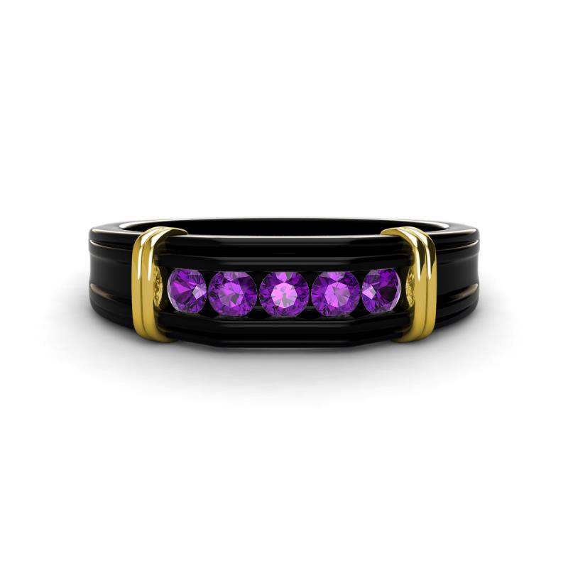 Kevin 0.40 ctw Amethyst Men Wedding Band (7.80 mm) 