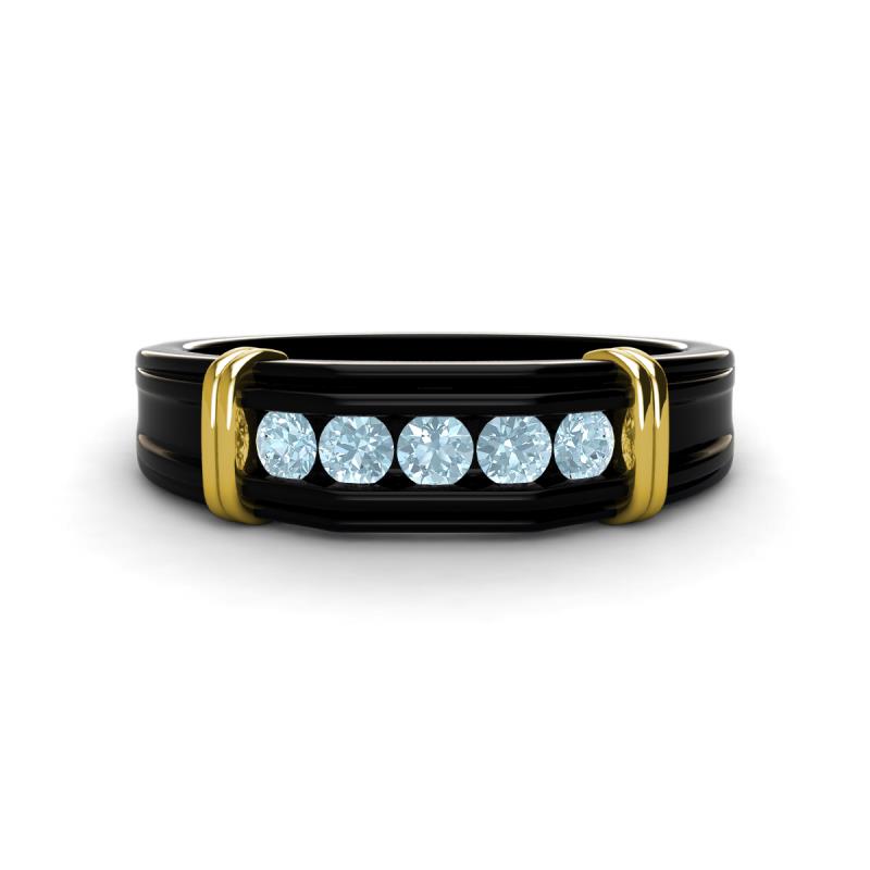 Kevin 0.40 ctw Aquamarine Men Wedding Band (7.80 mm) 