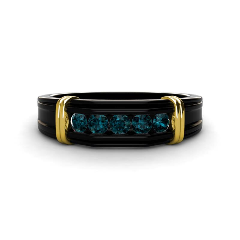 Kevin 0.55 ctw London Blue Topaz Men Wedding Band (7.80 mm) 