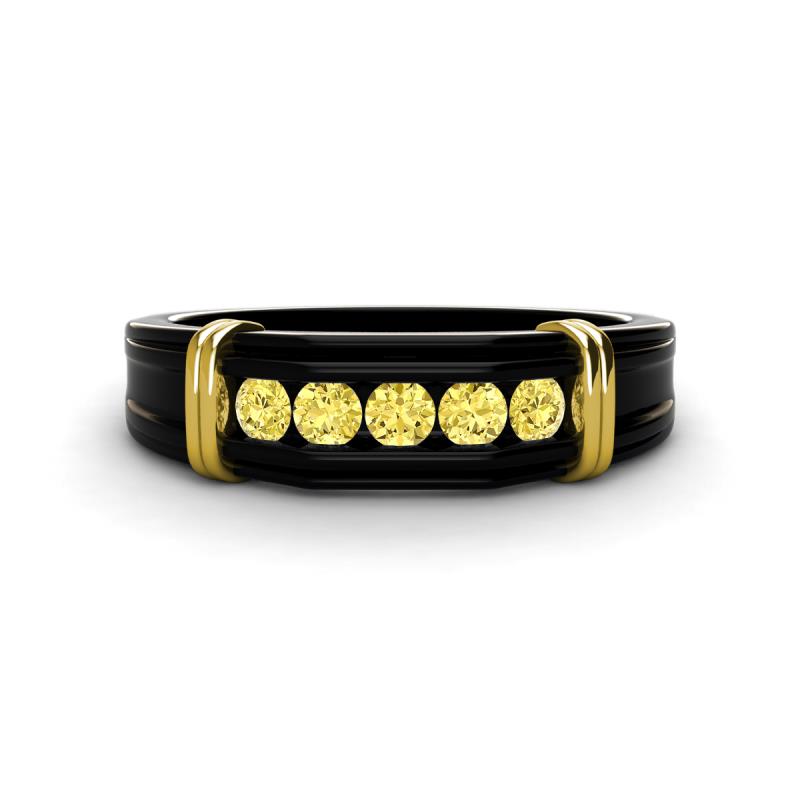 Kevin 0.53 ctw Yellow Sapphire Men Wedding Band (7.80 mm) 