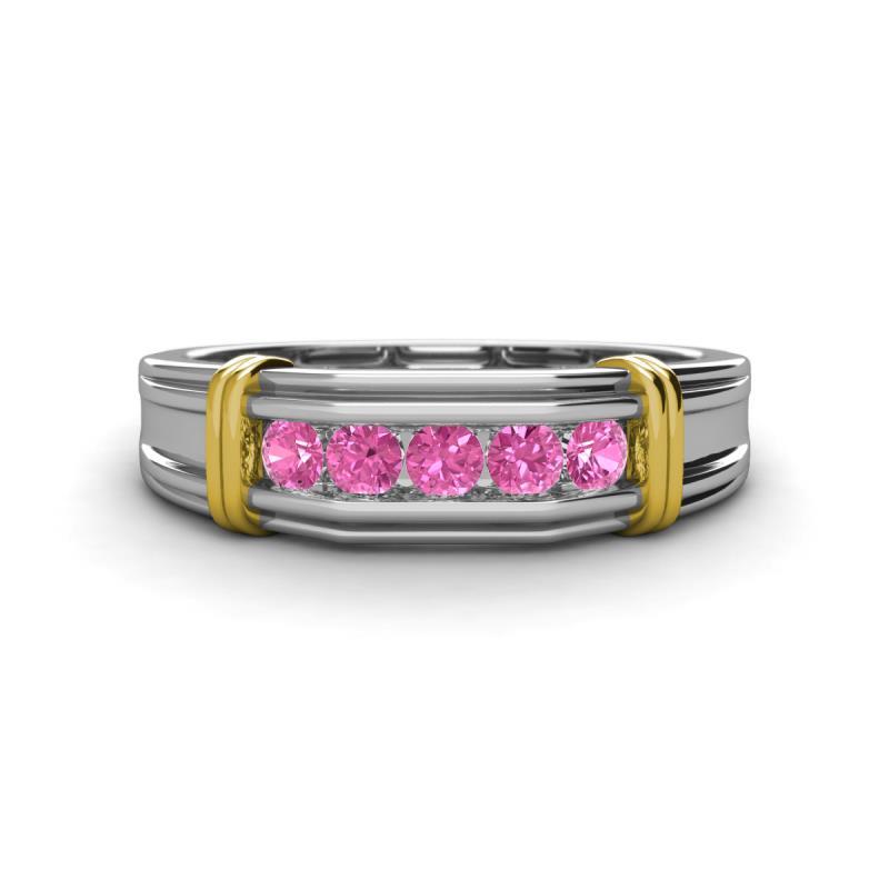Kevin 0.53 ctw Pink Sapphire Men Wedding Band (7.80 mm) 
