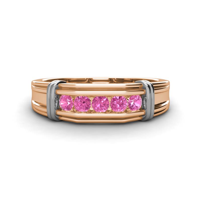 Kevin 0.53 ctw Pink Sapphire Men Wedding Band (7.80 mm) 