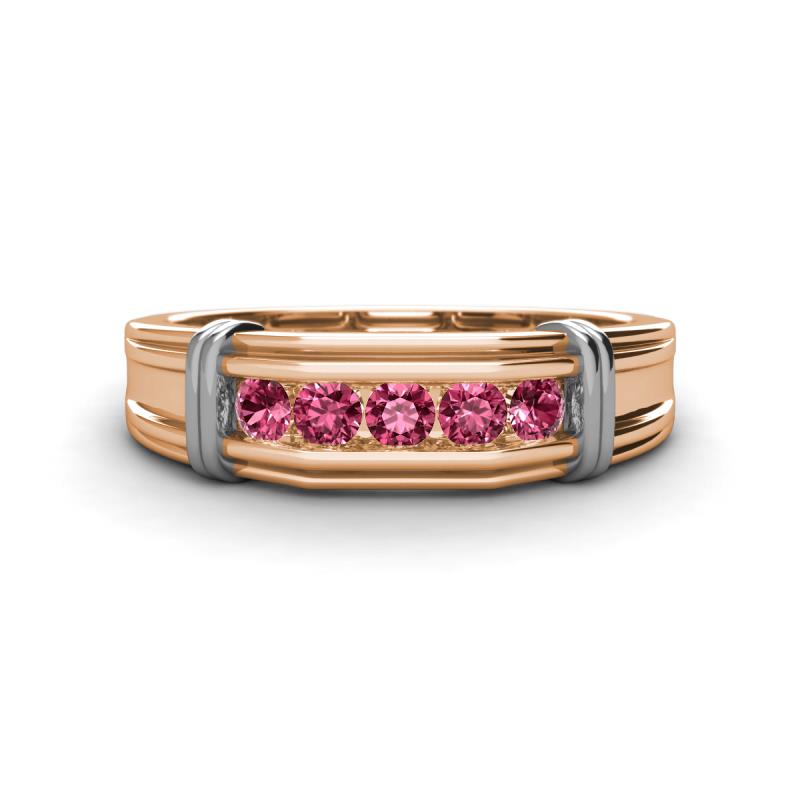 Kevin 0.40 ctw Pink Tourmaline Men Wedding Band (7.80 mm) 