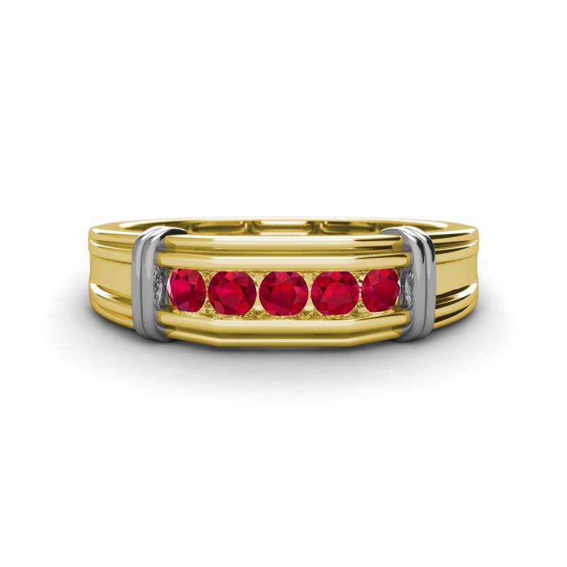 Kevin 0.50 ctw Ruby Men Wedding Band (7.80 mm) 