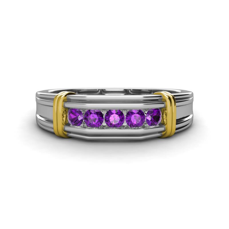 Kevin 0.40 ctw Amethyst Men Wedding Band (7.80 mm) 