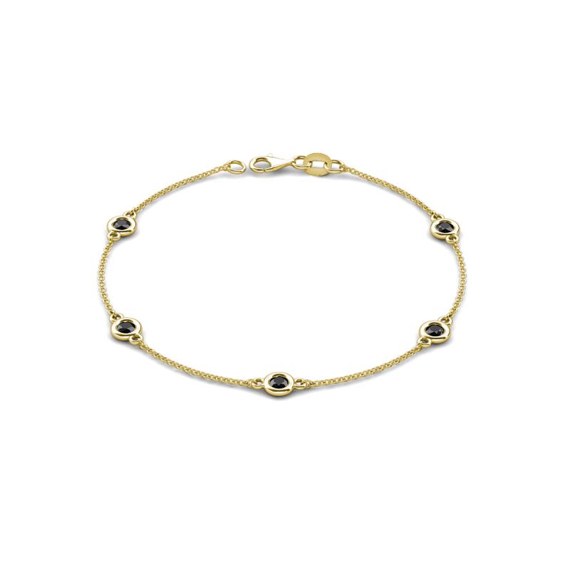 Aizza (5 Stn/4 mm) Black Diamond Station Bracelet 