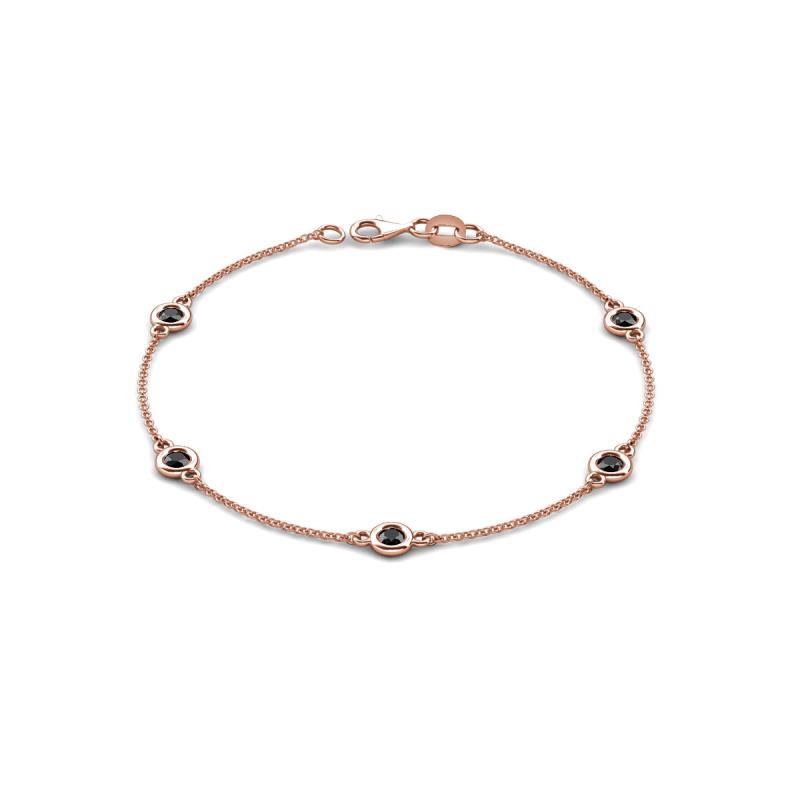 Aizza (5 Stn/4 mm) Black Diamond Station Bracelet 