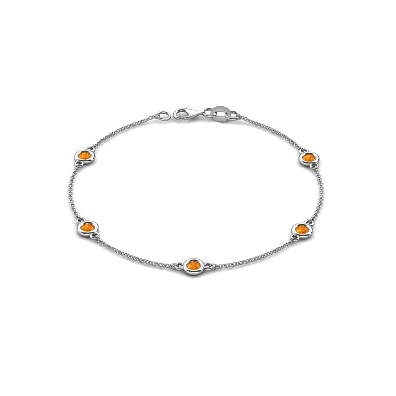 Aizza (5 Stn/4 mm) Citrine Station Bracelet 