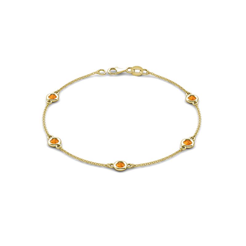 Aizza (5 Stn/4 mm) Citrine Station Bracelet 