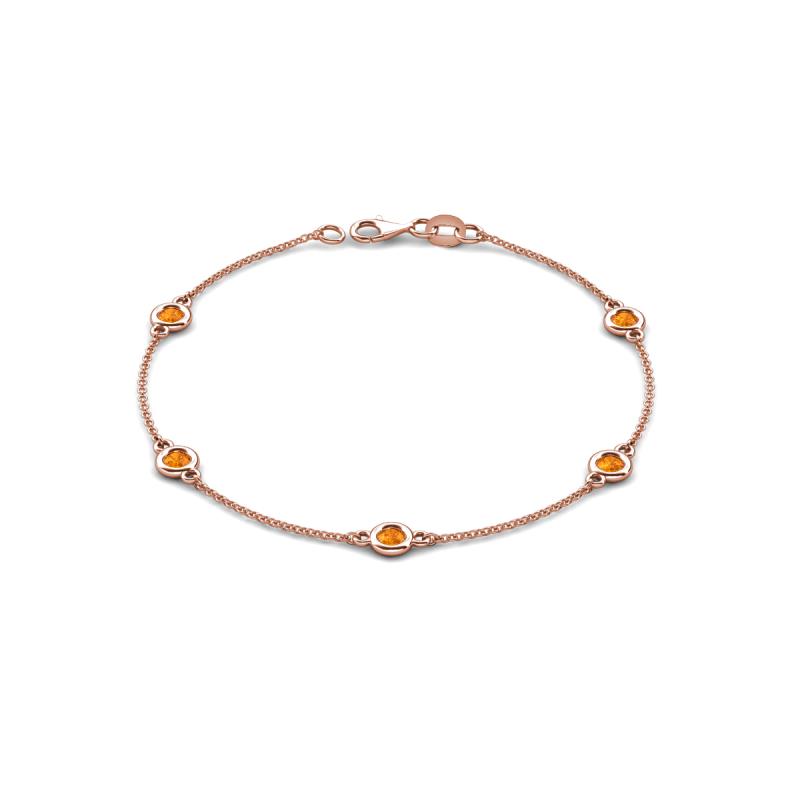 Aizza (5 Stn/4 mm) Citrine Station Bracelet 