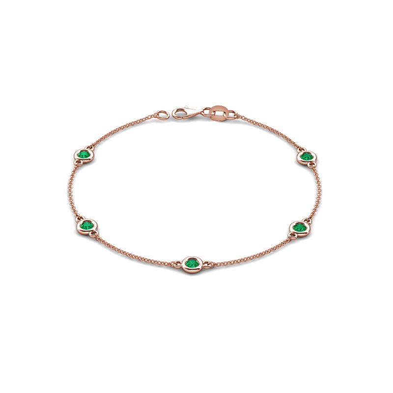 Aizza (5 Stn/4 mm) Emerald Station Bracelet 